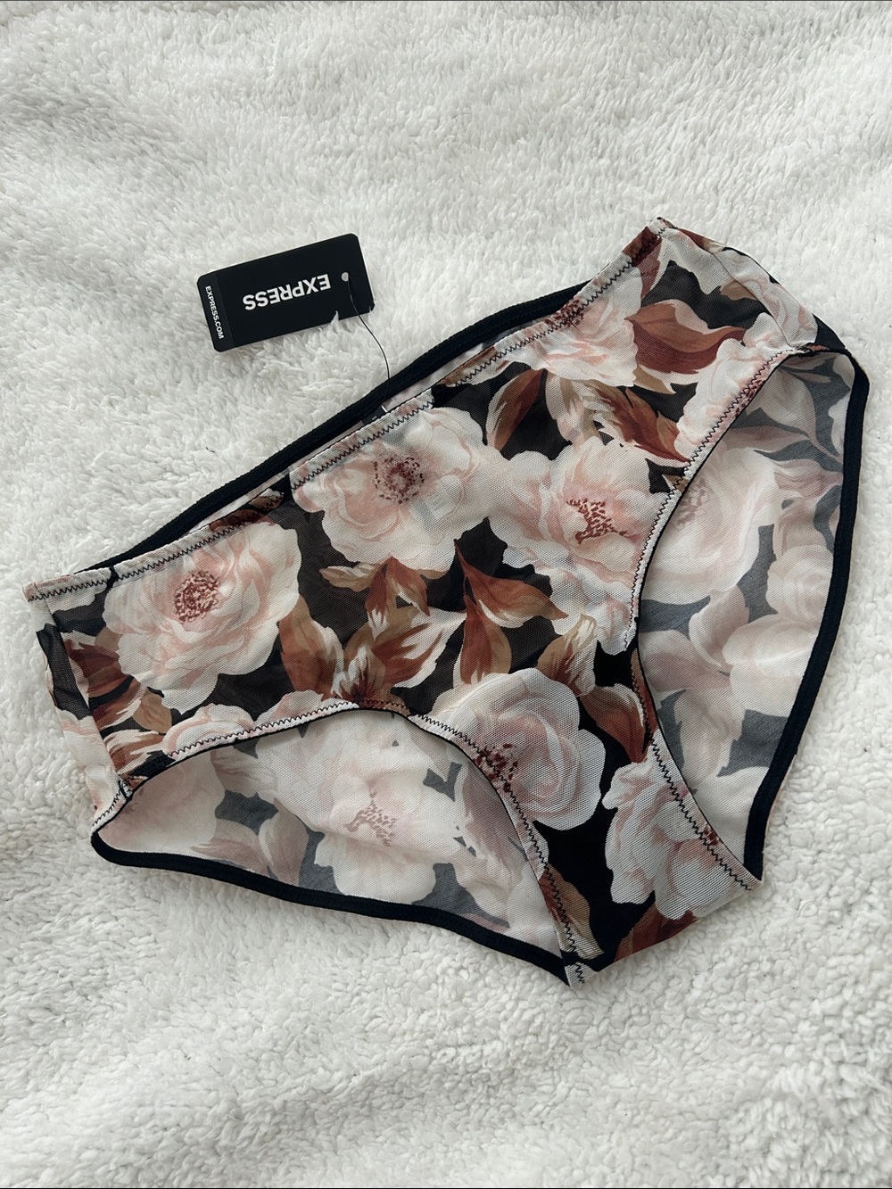 NWT Express Floral Mesh Panty